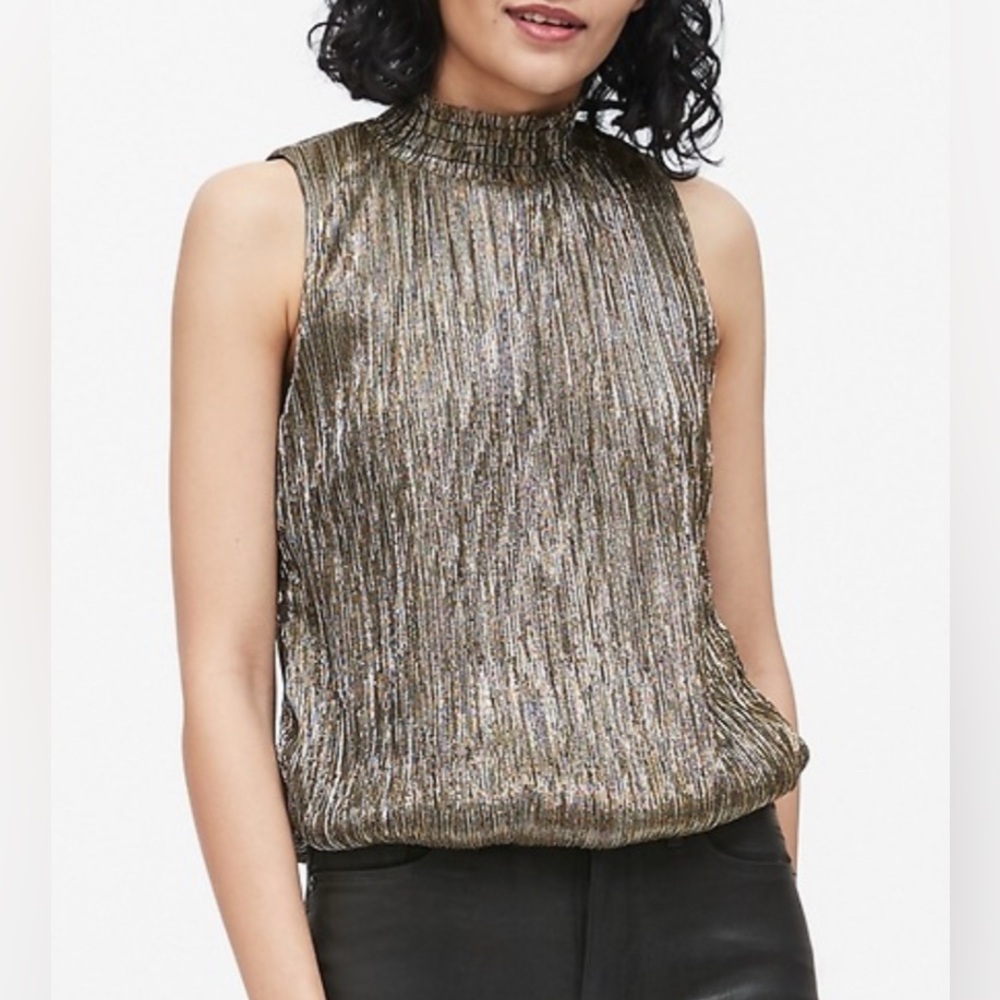 Banana Republic Metallic High-Neck Blouse
